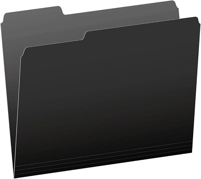 Pendaflex File Folders Letter Size - 1/3-Cut Tab -Interior Folders for Documents - Black - 100 Per Box