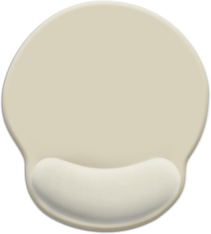 Ergonomic Mouse Pad with Wrist Rest, Gaming Mousepad Wrist Support with Non-Slip Pain Relief PU Base, Comfortable Computer Mouse Pads for Desk, Cute Office Desk Accessories Decor Apricot