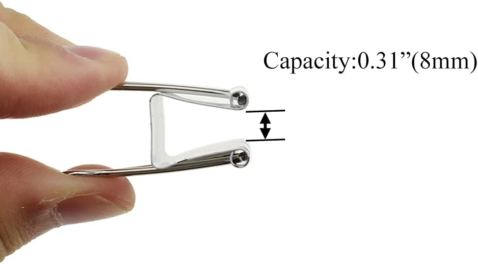 HAHIYO Binder Clips Paper Clamps Spring Steel Sturdy 0.98 inches Width 0.31 Inch Capacity No Sharp Edges Heavy Duty Tight Grip Reusable White Metal Bright Finish for Home Office School 25 Pack