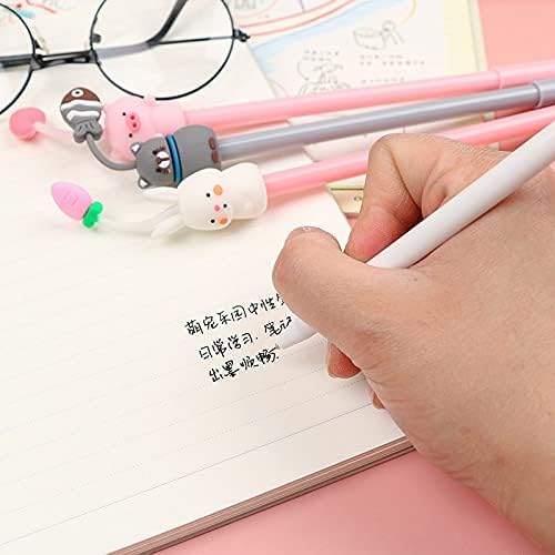 Chinshwehaw Cartoon Animal Pens Ink Pens Gel Pen Writing Pens Neutral Pens School Office Supplies Kids Gifts 0.38mm Ball Point Color cat Pens, pink rabbit Pens, white pig Pens 8Pack