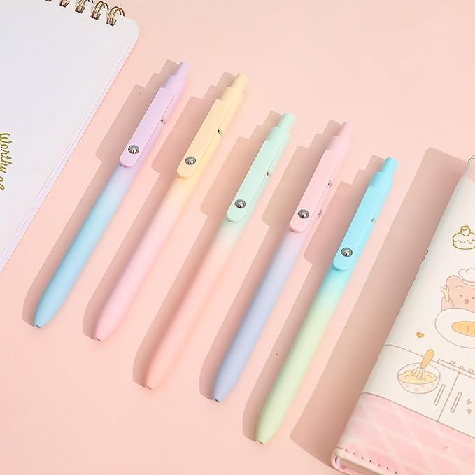 ITAWIXS Aesthetic Gel Ink Pens, 10pcs Fine Point Smooth Writing Pens, Office Desk Accessories, Cute Morandi Pens for journaling School Office Supplies, Gifts for Women and Men