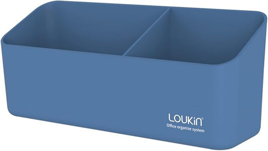 loukin Magnetic and Adhesive Marker Holder, Dry Erase Accessory Tray, Magnetic Storage Organizer for Whiteboard, Glass or Refrigerators (Blue)
