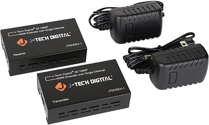 J-Tech Digital HDMI Extender over cat5e/6 1080P@200ft HDMI Balun Over Single Ethernet Supports EDID Copy Compatible with Dolby Digital DTS