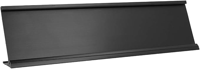 ExcelMark 2" x 8" Aluminum Name Plate Holder for Desk - Set of 5 - Office Business Door Sign Holder - Black