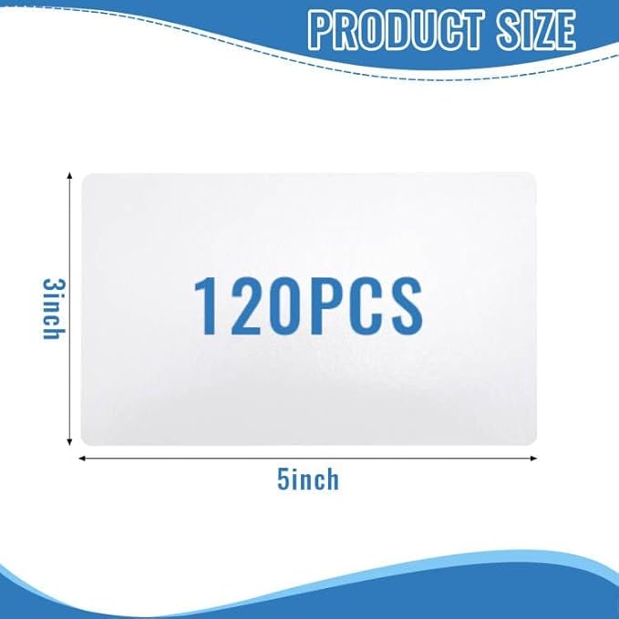 120Pcs Dry Erase Index Cards Notecards Blank Reusable Flash Cards Sheets Game Cards Study Business Note Cards for School Office Housework Taking To Do List(White, 3 x 5 Inch)