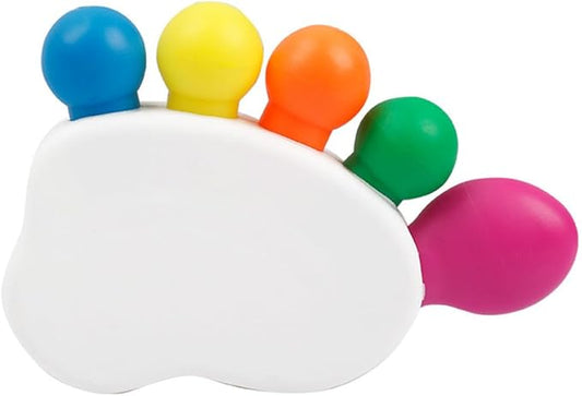 Creative 5 Color in 1 Toes Shape Highlighter Marker, Multicolor Highlighter Pens for Daily Journal Planner, Coloring Book, Note Taking and Reading, etc.