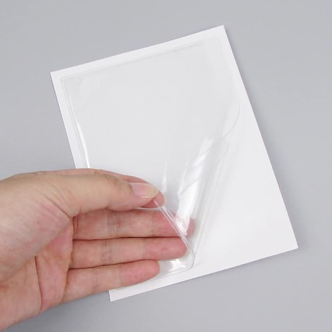 Adhesive Clear Pockets,Self Adhesive Clear Label Pockets Adhesive Card Folder Plastic Pockets Holders Sleeves for Index Cards Planners Cabinet Shelf Photo Cd,10Pieces(105x100mm)