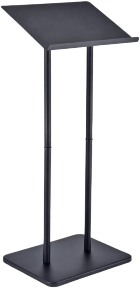 Kingdom KML14B Modern & Professional Black Metal Podium with Metal Top (43.7" Height)