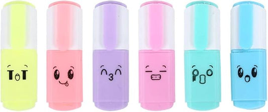Set of 6 Color Highlighter Markers, Creative Chisel Tip Multi Color Highlighter Pens for Note Taking, Coloring Book and Journal Planner, School and Office, etc.