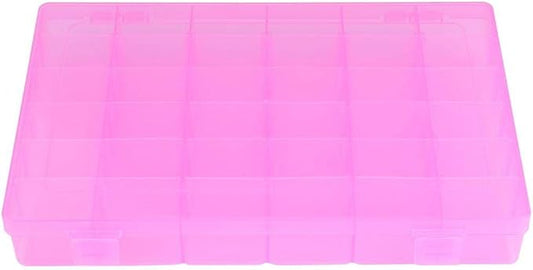 Asixx Rubber Band Storage Box, 36 Slots Plastic Case Rubber Band Earrings Storage Box for Home Organizer Storage Box Rubber Band Storage Box(Pink)