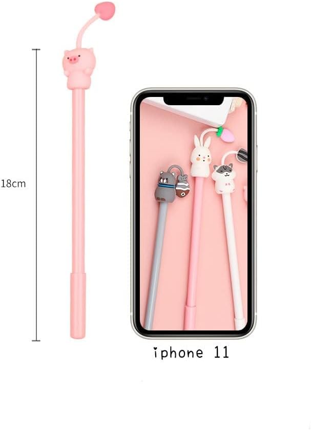 Chinshwehaw Cartoon Animal Pens Ink Pens Gel Pen Writing Pens Neutral Pens School Office Supplies Kids Gifts 0.38mm Ball Point Color cat Pens, pink rabbit Pens, white pig Pens 8Pack