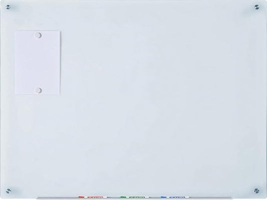 Audio-Visual Direct Magnetic White Glass Dry-Erase Board Set - 40" x 30" - Includes Magnets, Hardware & Marker Tray