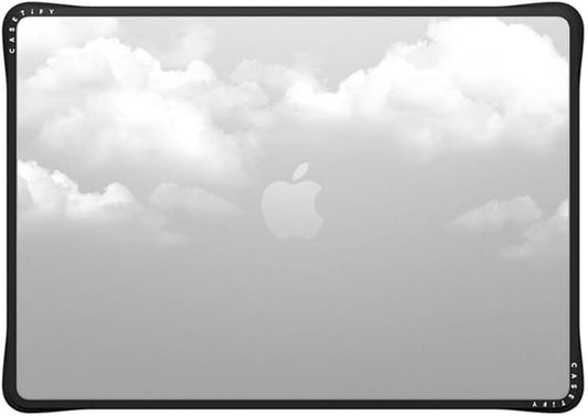 CASETiFY Impact MacBook Air 15" (2023/2024) Case [Enhanced Protective Corner Design/Ventilation Cutouts/Anti-Slip Grip] - Clouds Clear Case - Clear Black
