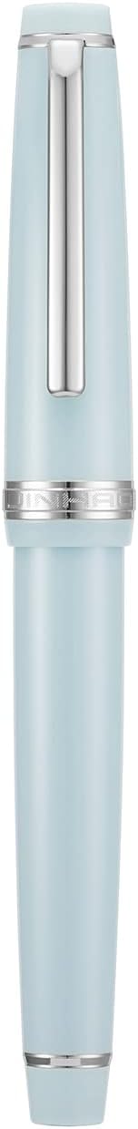 Jinhao 82 Light Blue Acrylic Fountain Pen, Iridium Fine Nib Classic Design Smooth Writing Pen with Ink Converter (Silver Trim)