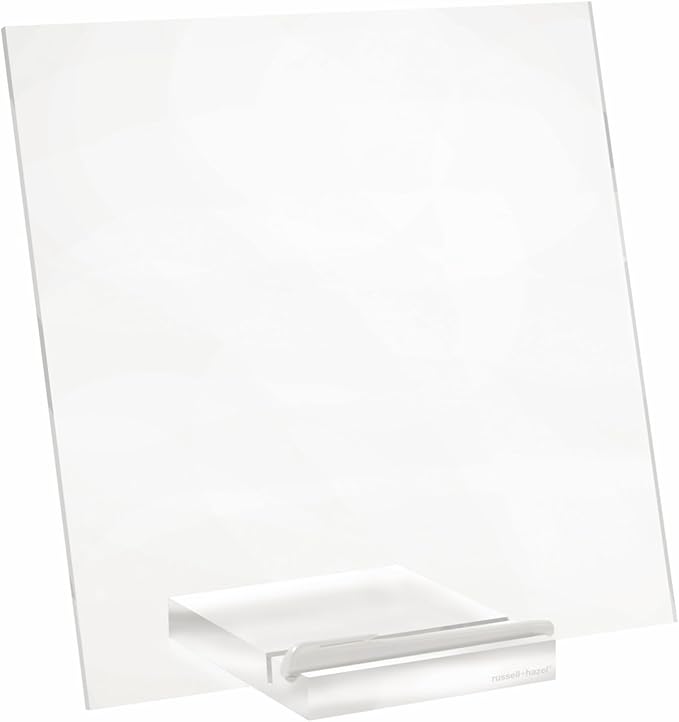 russell+hazel Acrylic Memo Tablet, Dry Erase Board and Marker, Clear 12” x 6” x 11.5” (31384)