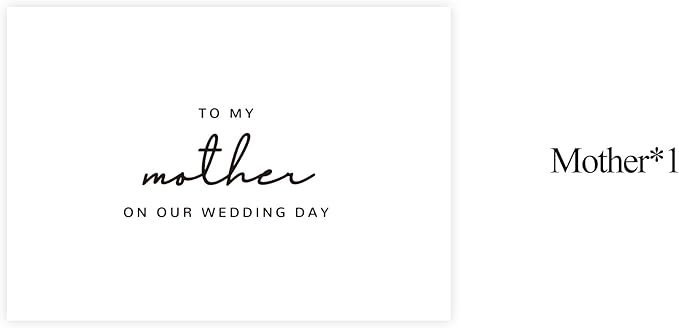 Wedding Day Card for Mother, Mother Of The Bride/Groom Gifts, To My Mother On Our Wedding Day. （Mother B）, 6*4