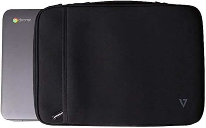 V7 11.6" Water-Resistant Neoprene Ultrabook Sleeve for 12 in Chromebook, 12 in Ultrabook, 11.6 in MacBook Air - CSE5H-BLK-9N