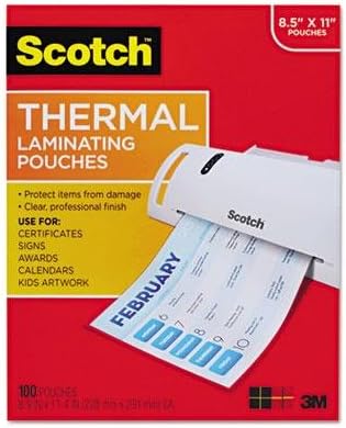 Scotch Thermal Laminating Pouches, Laminate Homemade Ornaments, Christmas Banners and Gift Tags, 5 Mil, 20-Pack Photo Size Laminating Sheets 5 x 7 Inches, Clear