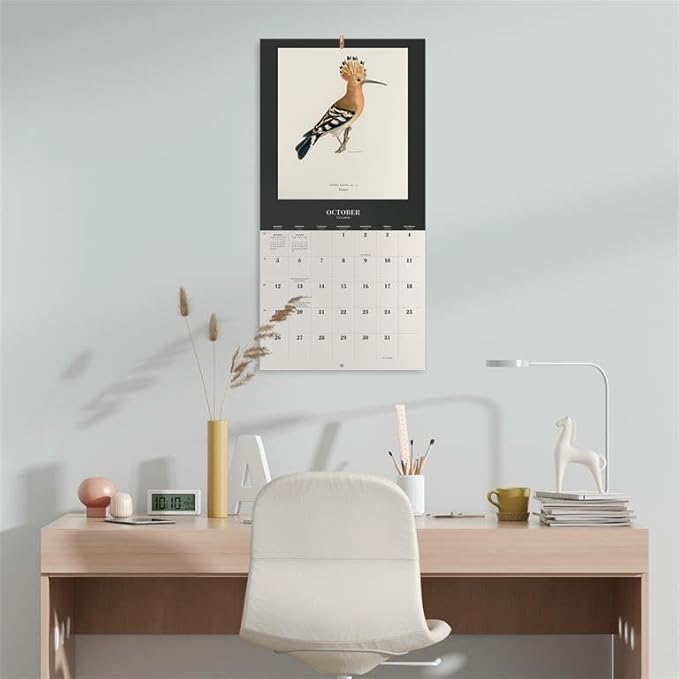Birds Wall Calendar 2025 12" x 12" FSC® Plastic Free - Starts Week On Sunday | Square Wall Calendar | Family Planner Calendar 2025 | Vintage Calendar 2025