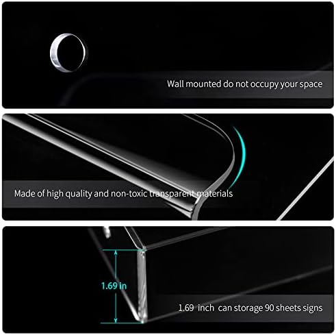 zavekia Brochure Holder, 4 x 6 Inches Brochure Holder Wall Mount Literature Holder Clear Flyer Holder Wall Mounted (10 pack)