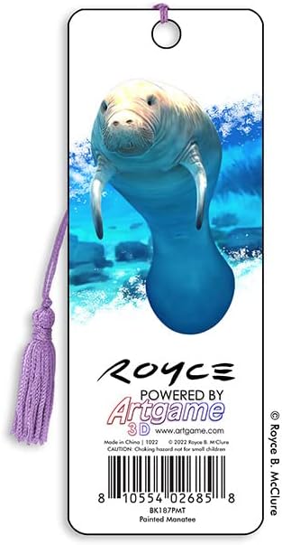 3D Bookmarks Featuring The Artwork of Royce B Mcclure (Painted Manatee)