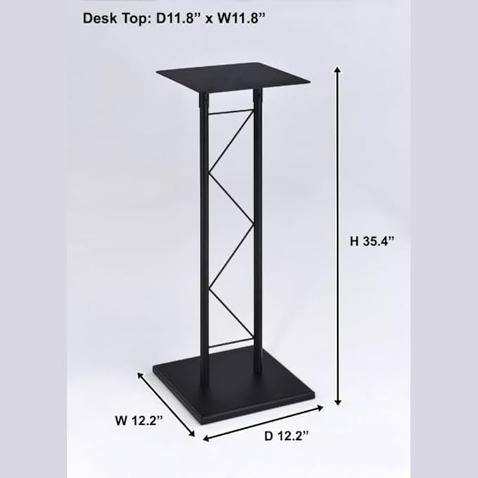 Kingdom KML7BPK1 Modern Black Metal Podium & Side Stand Bundle (KML7B + KMSTAND1)
