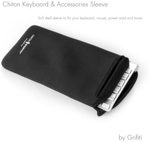 GRIFITI Chiton Slim 12 6.5" x 13.5" Neoprene Keyboard Sleeve Cover for Tenkeyless Mechanical & 11-13 Inch 10keyless Keyboards Portable Case - Extra Pocket for Cable, Computer Mouse or Gaming Trackpad