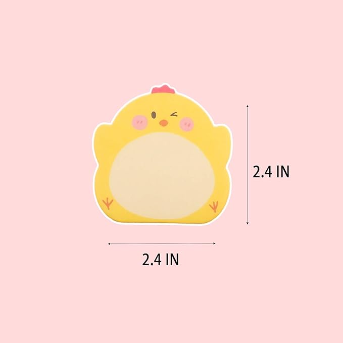 Cute 8 Packs Kawaii Chick Sticky Notes, Aesthetic Sticky Notes Set, Cartoon Inspirational Sticky Notes, Animals Shape Markers, Cute Anime Sticky Note Tabs for Office School Creative Gifts