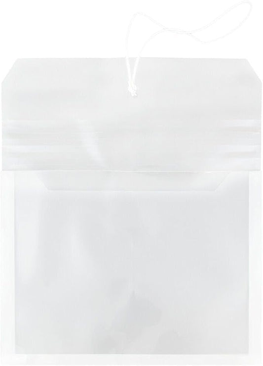 JAM PAPER Plastic Expansion Envelopes with Elastic Band Closure - Letter Booklet - 9 3/4 x 13 with 2.5 Inch Expansion - Clear - 3/Pack