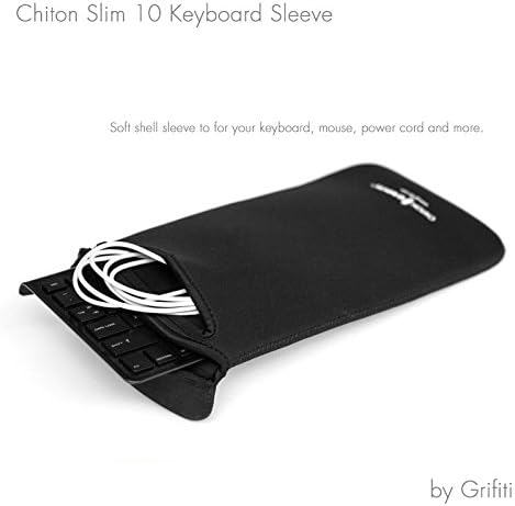 GRIFITI Chiton Fat 12 6.5" x 13.5" Neoprene Keyboard Sleeve Cover for Tenkeyless Mechanical & 11-13 Inch 10keyless Keyboards Portable Case - Extra Pocket for Cable, Computer Mouse or Gaming Trackpad