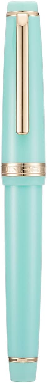 Jinhao 82 Light Green Acrylic Fountain Pen, Iridium Medium Nib Classic Design Smooth Writing Pen with Ink Converter (Gold Trim)