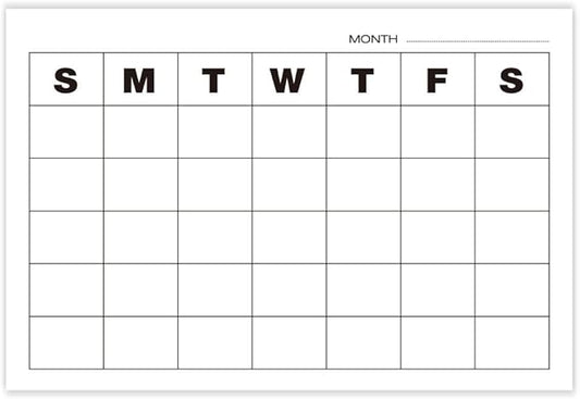 GEEKBEAR Dry Erase Refrigerator Calendar with 3 Markers - Attachable to Any Fridge with Special Suction Cups - Monthly and Weekly Designs, Acrylic - 15.7" x 10.6" (01. Basic, Monthly)