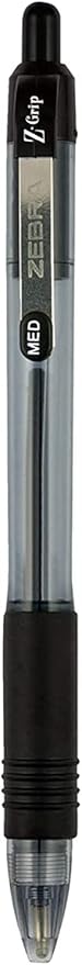 Zebra Pen Ballpoint - Bulk Pack Of 24 Z-grip Retractable Medium Point 1.0 mm, 12 Black & 12 Blue Combo pack