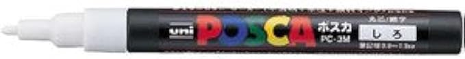 Uni Posca Fine Marker, White (PC3M.1) (Pack of 3)
