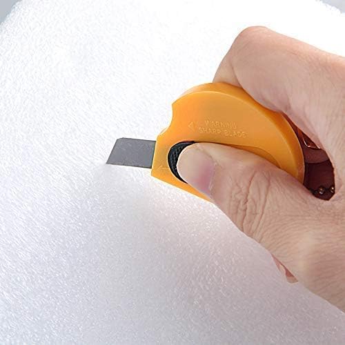 6 pack Mini Portable Utility Office Keychain with auto Retractable Blade Pocket Knives Letter Opener Small Box Cutter (MIX COLOUR 6PCS)