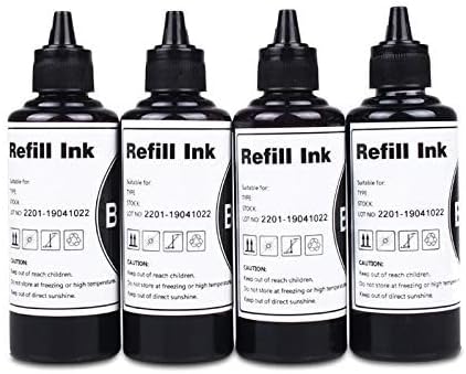 Black Regular Refilled Ink for T254 T252XL120-BCS T252XL220 T252XL320 T252XL420 Workforce WF-7710 WF-7720 WF-7210 WF-3630 WF-7620 WF-7610 WF-3640 WF-3620 Use for Refillable Cartridges or CISS