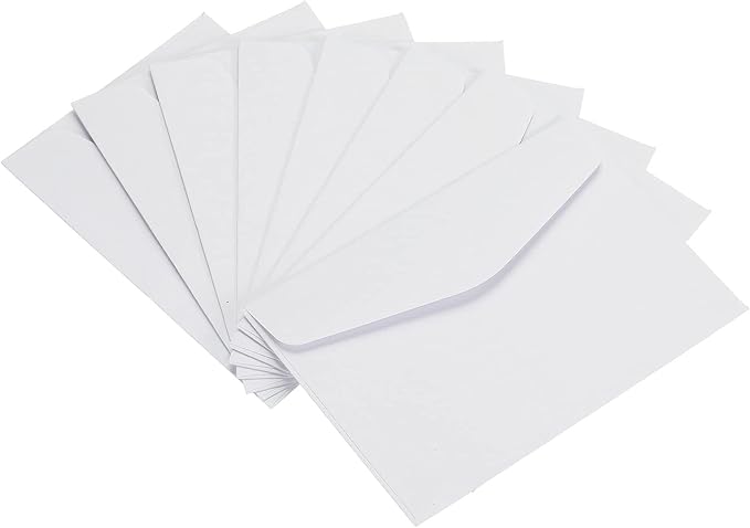 PATIKIL Mini Envelopes, 100 Pack Paper Blank Small Items Storage Business Card Holder for Greeting Note Party, White