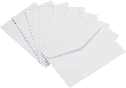 PATIKIL Mini Envelopes, 100 Pack Paper Blank Small Items Storage Business Card Holder for Greeting Note Party, White