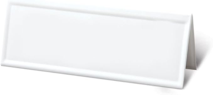 Trainers Warehouse Heavy Duty Premium Space-Saver Reusable Name Cards, White, Dry-Erase Tent, 8.75" x 3" (100)