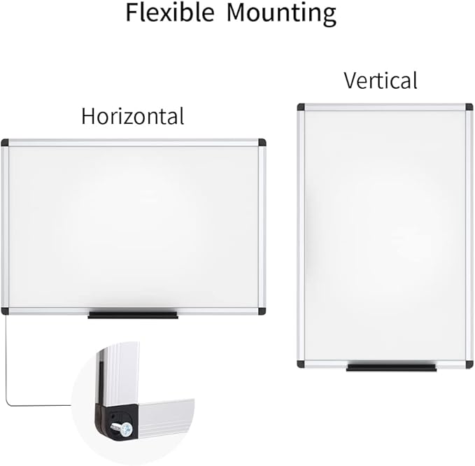 VIZ-PRO Magnetic Whiteboard/Dry Erase Board, 36 X 24 Inches, Includes 1 Eraser & 2 Markers & 4 Magnets