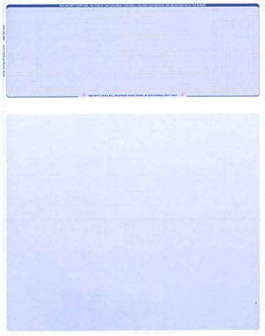 Compuchecks Top Blank Check Paper - 250 Pack, Quick-Books & Laser Printer Compatible - Security Business Checks with Voucher - 8.5" x 11" Blue Pinstripe