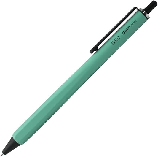 OHTO GS02 Roller Gel Pen, Retractable Needle Tip 0.5mm Fine Point, Mint Green Barrel, Ultra-Quick Drying Black Gel Ink Pen, All-Metal Hybrid Body, GS02-G5-MI