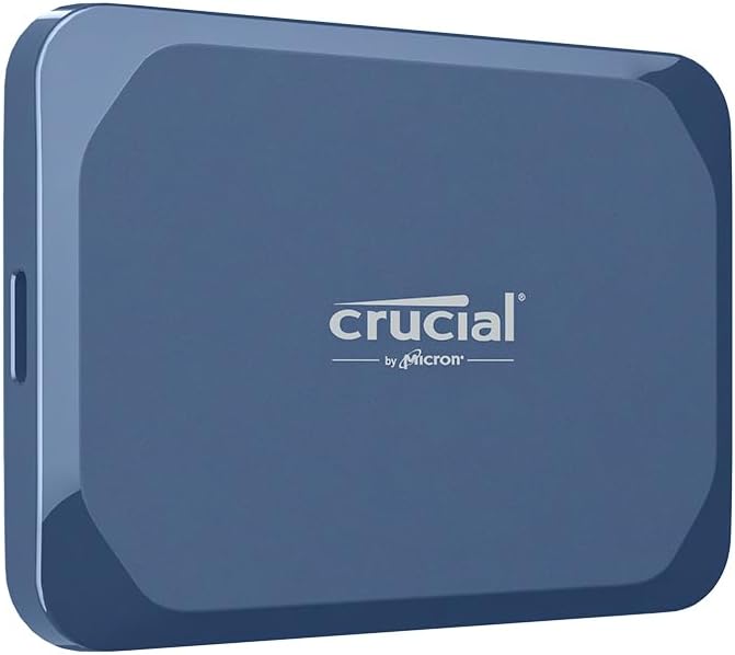 Crucial X10 8TB Portable SSD, Up to 2,100MB/s, USB 3.2 USB-C, External Solid State Drive, Compatible with Windows, Mac & Android, Durable Storage for Games, Photos & Files, Blue - CT8000X10SSD9-02
