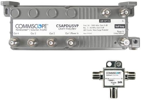 HomeConnect Commscope CSAPDU5VPI Passive VoIP 5 Way Amplifier with Power Inserter