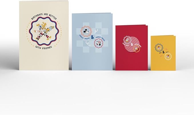 Lovepop Happy Birthday Pop-Up Card for Her and Him- 3D Disney Birthday Greeting Cards for Boys, Girls, Men, Women - 4-in-1 Nesting - 5" x 7" Mickey & Friends Card - Blank Note Card & Envelope Included
