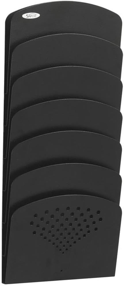 Safco 7-Pocket, Steel Wall Rack, Fits Legal & Letter-Size File/Folders, Document Holder with Mounting Hardware Included