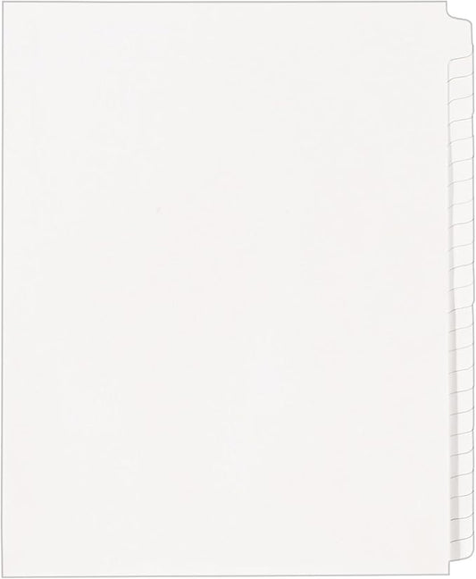 Avery Blank Tab Legal Exhibit Binder Dividers, White Unlaminated Tabs, Letter-Size, Standard Collated 25-Tab Set (11959)