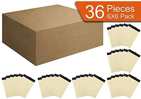 Mintra Office Legal Pads, ((xBasic, 5in x 8in, Narrow (Canary), 36pk (6-6pks)), Narrow Ruled, 50 Sheets per Notepad, Micro perforated Writing Pad, Notebook Paper for School, College, Office, Work