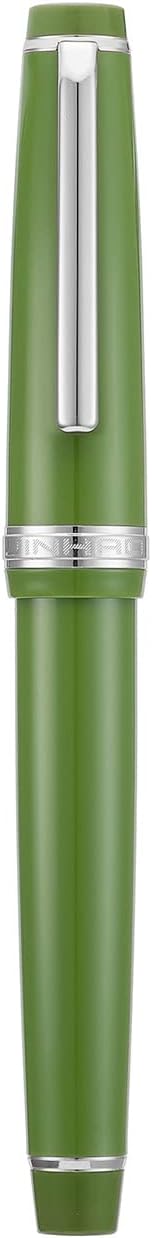 Jinhao 82 Avocado Green Acrylic Fountain Pen, Iridium Fine Nib Classic Design Smooth Writing Pen with Ink Converter (Silver Trim)