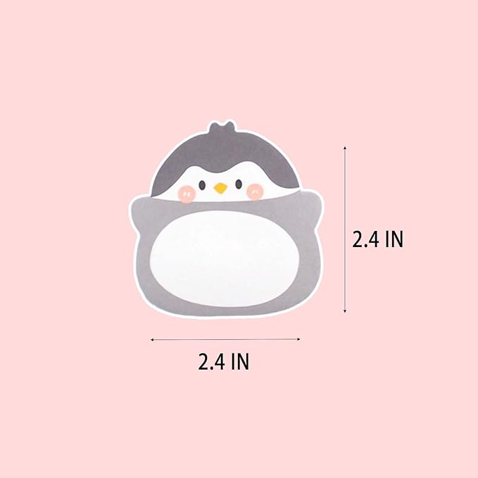 8 Packs Kawaii Penguin Sticky Notes, Aesthetic Sticky Notes Set, Cartoon Inspirational Sticky Notes, Animals Shape Markers, Cute Anime Sticky Note Tabs for Office School Creative Gifts